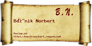 Bánik Norbert névjegykártya